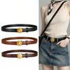 Fashion and Casual Versatile Women's Genuine Cowhide Buckle Jeans Belt, Women's Smooth Buckle High-end Belt