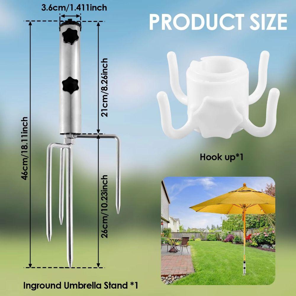 4 Nägel Strandsonnenschirmständer Tragbar Outdoor Fahnenmast Halter Camping Sonnenschirm Basis Sonnenschutz