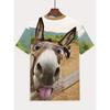 Großes Herren Esel Muster 3D Gedrucktes Herren Rundhals Kurzarm T-Shirt Sommer Mode T-Shirt Lässig Bequem Vielseitiges Oberteil
