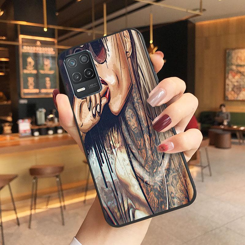 Sexy Ärmel Tattoo Mädchen Telefon Fall für OPPO Realme GT 2 Pro X2 Pro XT C25S 8 7 6 Pro 6i GT Master C3 C21 C21Y C11 X3 SuperZoom