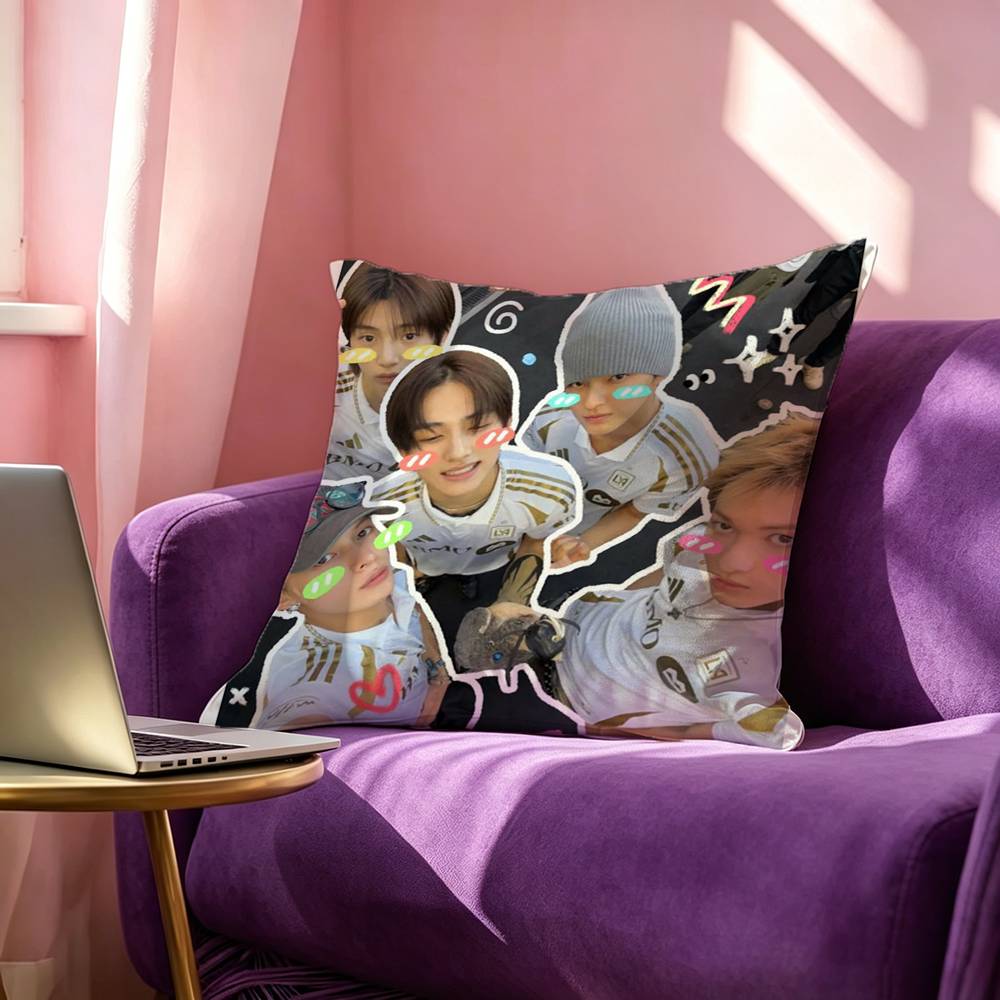 Kpop CORTIS Square DoubleSided printed Pillow Case Bedroom Bedside Pillow Sofa Cushion Cover