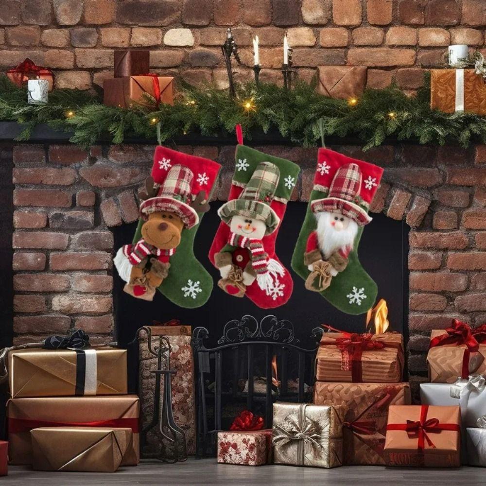 

Мультяшные рождественские носки, кукольные рождественские украшения, подвесные конфетные носки, праздничные атрибуты