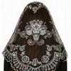 Catholic Church Lace Veil, Cross Lily Embroidered Mantilla Chapel Veil, 130×65cm Women Religious Head Covering Scarf