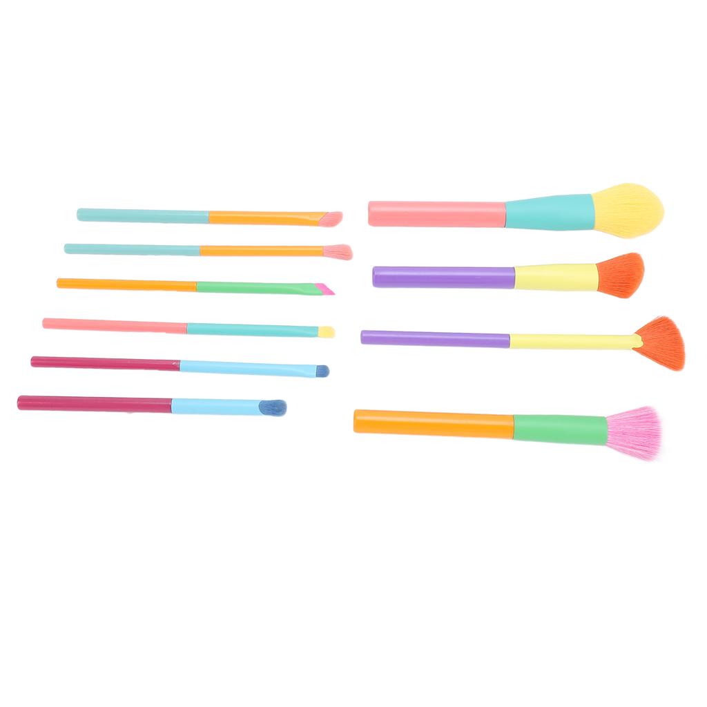 10 szt. Zestaw pędzli do makijażu Miękkie nylonowe włosie Kolorowe pędzle kosmetyczne do pudru sypkiego Róż Cień do powiek Co