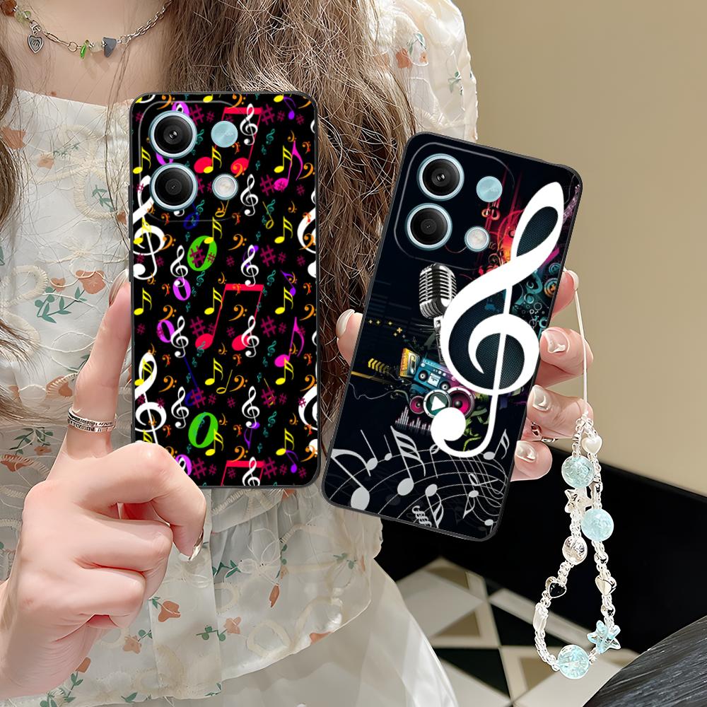 Musical Note Staff Mobile Phone Case for POCO M7 M6 M5 M4 M3 X7 X6 X5 X4 X3 Pro GT 5G Colorful Printing Cover Luxury Cellphones