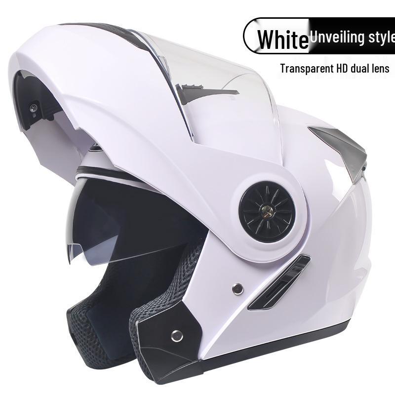 3C Certified Flip-Up Motorcycle Helmet with Dual Mirrors for All Seasons - Unisex Full Face Design for Winter