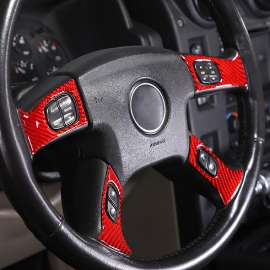 Red Carbon fiber Interior trument Side Cover Trim Sticker For Hummer H2 03-07