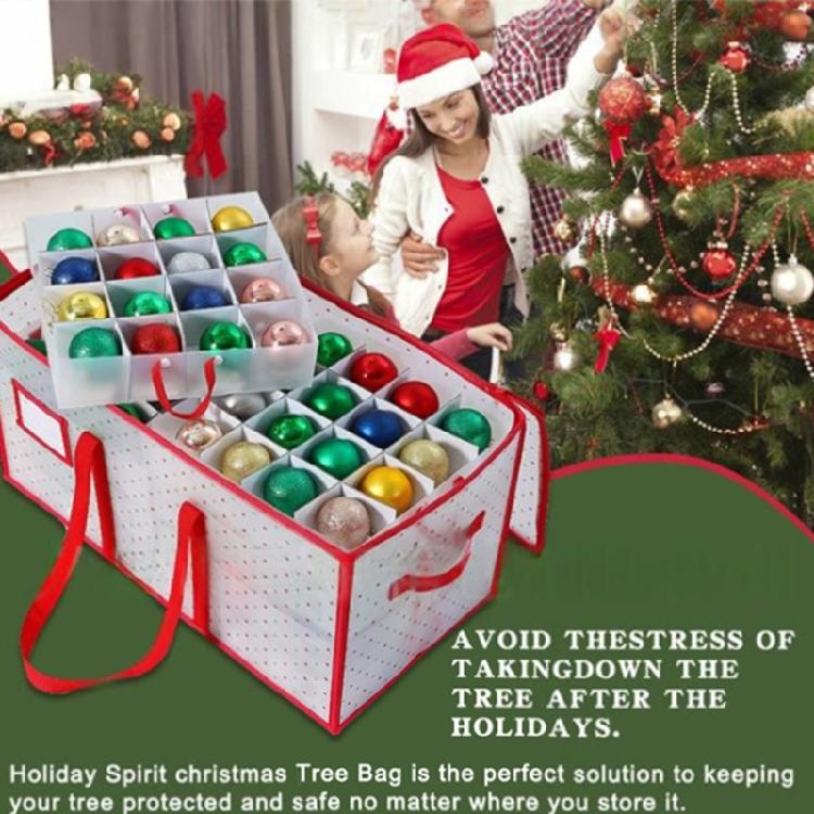 Space Saving Christmas Decoration Container 128 Compartment Organizers PP Materials Zippered Closure