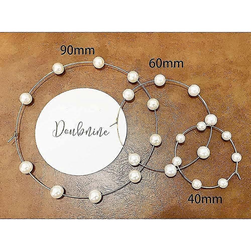 Große Reifen Super Große Kreis Perlen Ohrringe Dünn Hängend Gold Silber Elegant Hochzeit Damen Accessoires Schmuck Geschenk für Sie gold 60mm