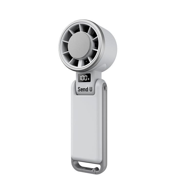 Kua Jing N612 High-Speed Handheld USB Rechargeable Foldable Turbo Fan with Ice Pack. 180*60*46MM