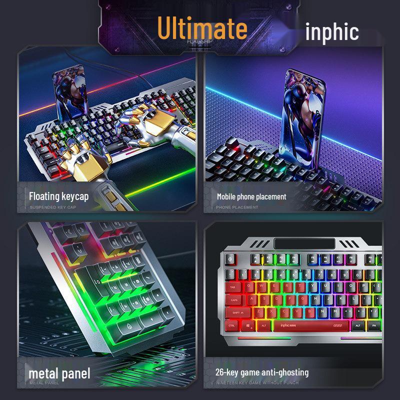 K2 Wired Gaming Keyboard and Mouse Set - USB, Silent, Perfect for Esports, Office, and Home Use