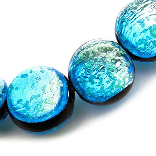 [GOLD STONE] Glowing Hateruma Blue Firefly Glass 12mm Bracelet from Hateruma Island, Okinawa, Inner Diameter: Approx. 19cm