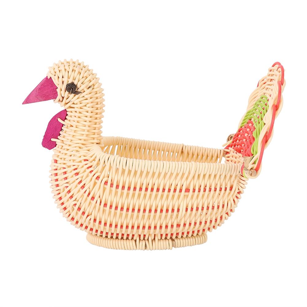 Cute Desktop Mini Turkey shape Storage Basket HandWoven Basket Home Decoration