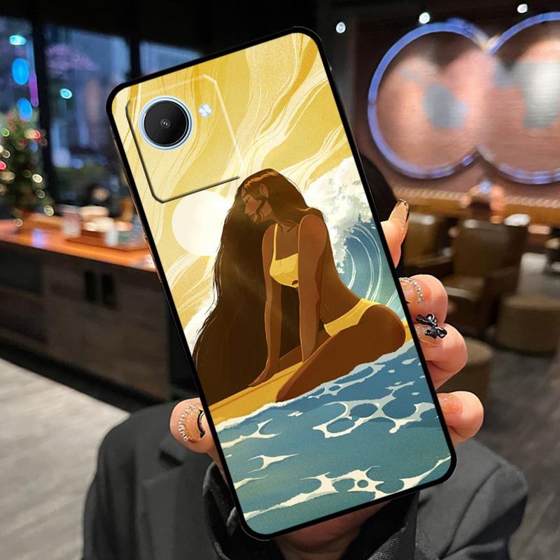 

Surfboard Surfing Surf Girl Case For Realme 14 Pro Plus 13 12 11 15 GT6 GT7 Pro C55 C51 C35 C53 C61 C65 C67 C63 C71 C75 Realme C15