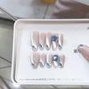 Hand-woven Armor Spring and Summer New Ice-Transparent Blue Diamond High-end Temperature Ice-Transparent Three-dimensional Cat Eye Nail Art Patch