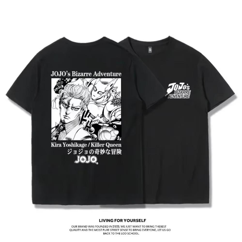 Módní Jojo Bizarre Adventure Tričko s krátkým rukávem Vaporwave Estetické tričko Jotaro Harajuku Y2k Tričko Oversized Muži Dámské Topy
