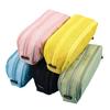 Macaron Color Double Zipper Large Capacity Pencil Bag - Dirt-Resistant Square Stationery Case for Students
