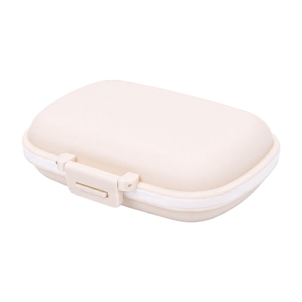 8 Compartments Tablets Case with Sealed Silicone Lid Moist Proof Portable Travel Tablets Organizer