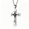 Men's Multi-layer Three-color Diamond Inlaid Cross Necklace