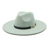 Male And Female Couple 9.5Cm Flat-Brimmed Big Eaves Hat Wool Top Hat Jazz Gentleman Hat
