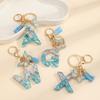 Creative Crystal Blue Gradual Change English Letter Keychain Pendant Pendant Japanese And Korean Style Popular Keychain Decoration