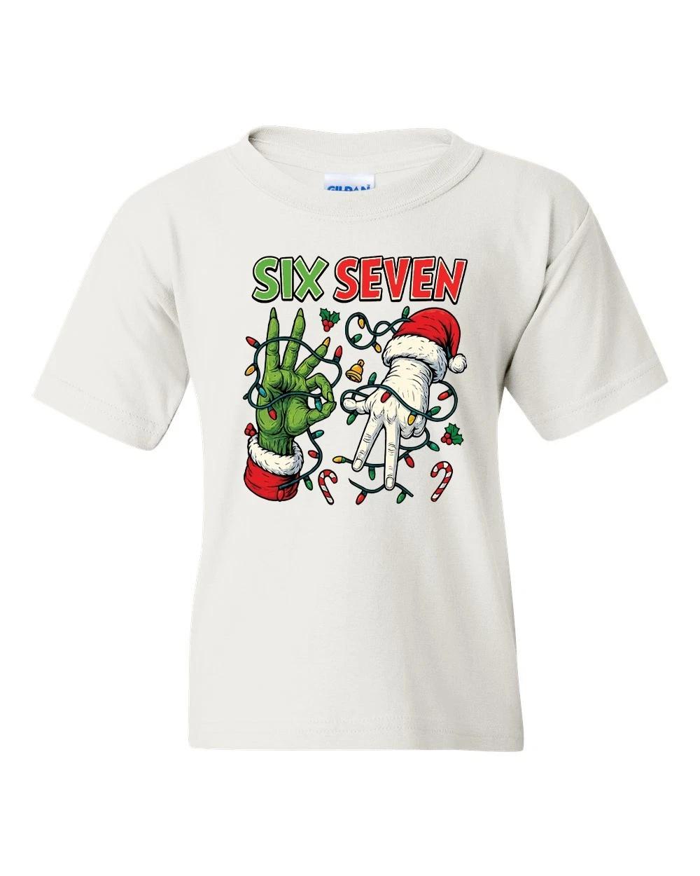 Six Seven - 6 7 - Grinch, Santa, Six Seven - Youth Sizes - T-Shirt M