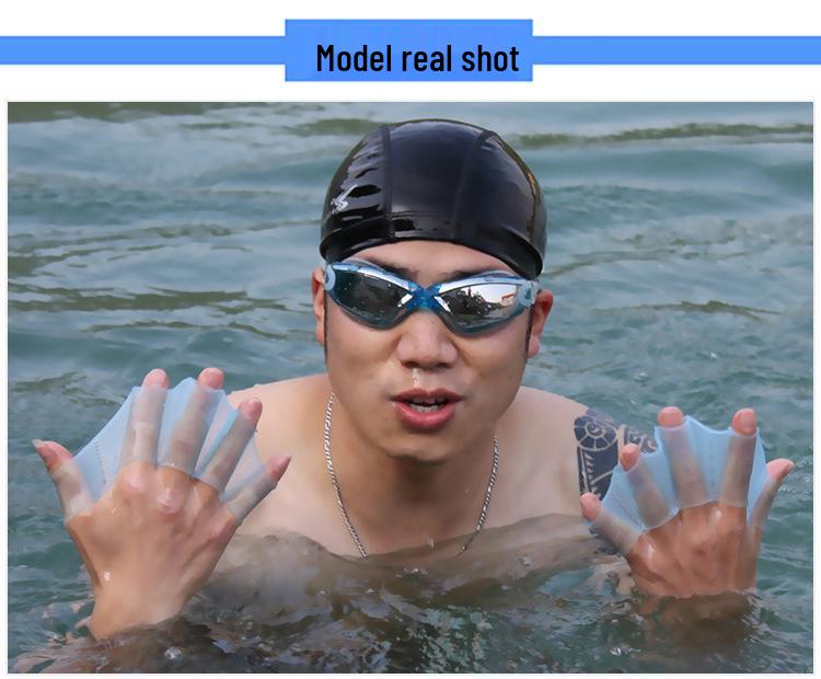 Silicone Swimming Hand Fins: Adult & Child Half-Palm Snorkeling Paddles & Freestyle Gloves