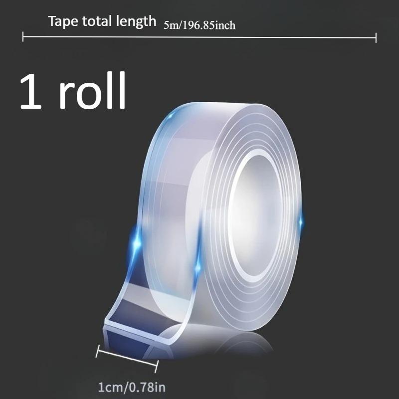 5 м Нанодвусторонний скотч, Сильный водостойкий клей для тяжелых условий, Снимается без следов для склеивания стен, стекла, металла, пластика