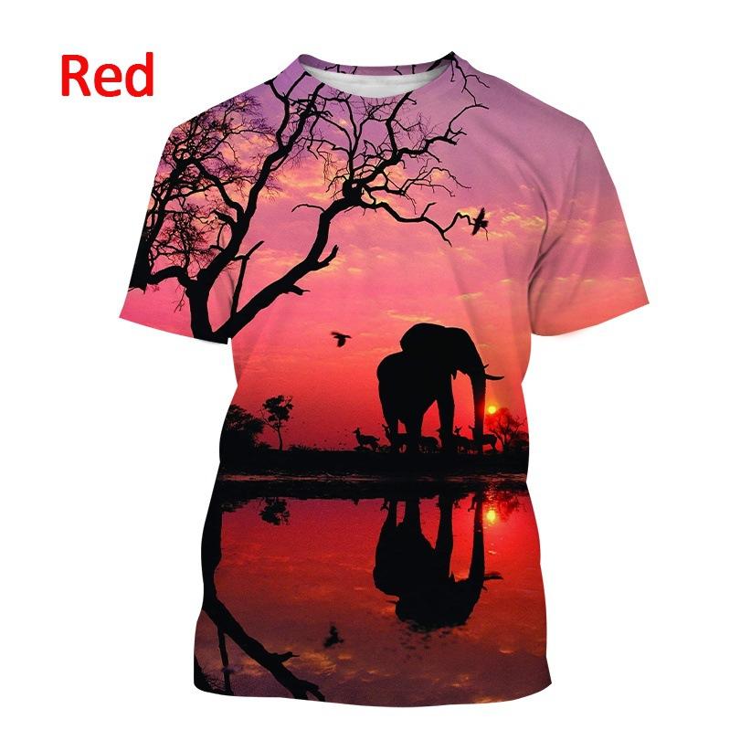 Cute Elephant 3D Printed Men's Casual Short Sleeve T-shirt New Men's T-shirt
