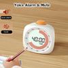 Pomodoro Digital Visual Timer with 3 Alarm Clock, All In One 60min Study Kitchen Shower Blacknight Cute Timer, Time Manager Tool