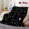 Multiple small black cats 2D Flat Pattern Flannel Blanket High quality All Seasons Warmth and Comfort Perfect for Christmas Gifts.