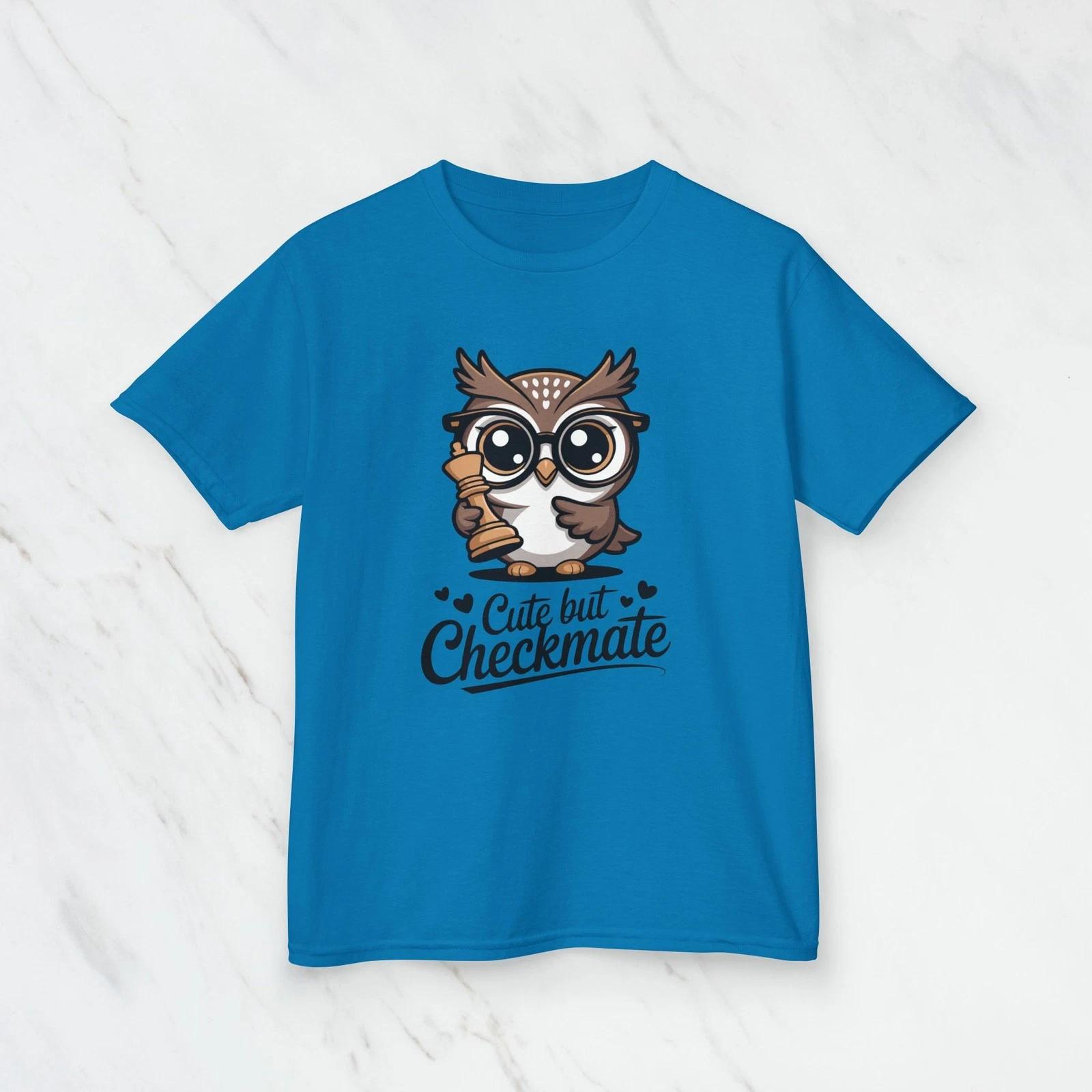 Cute Owl Checkmate Children s Children s T Children s T-shirt | Chess Lover Graphic Tee for Young Players 120