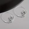 Retro Ethnic Silver Spiral Pattern Large Earrings for Women