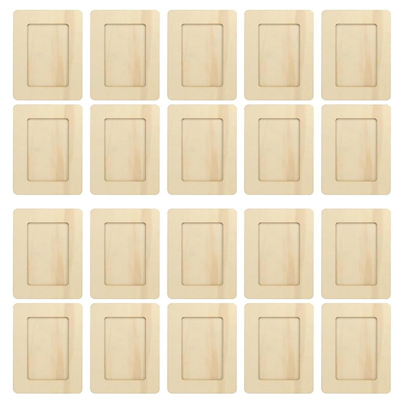 Набор из 20 неокрашенных деревянных фоторамок для фотографий 6 дюймов, набор стоячих рамок для открыток, набор для DIY-сувениров