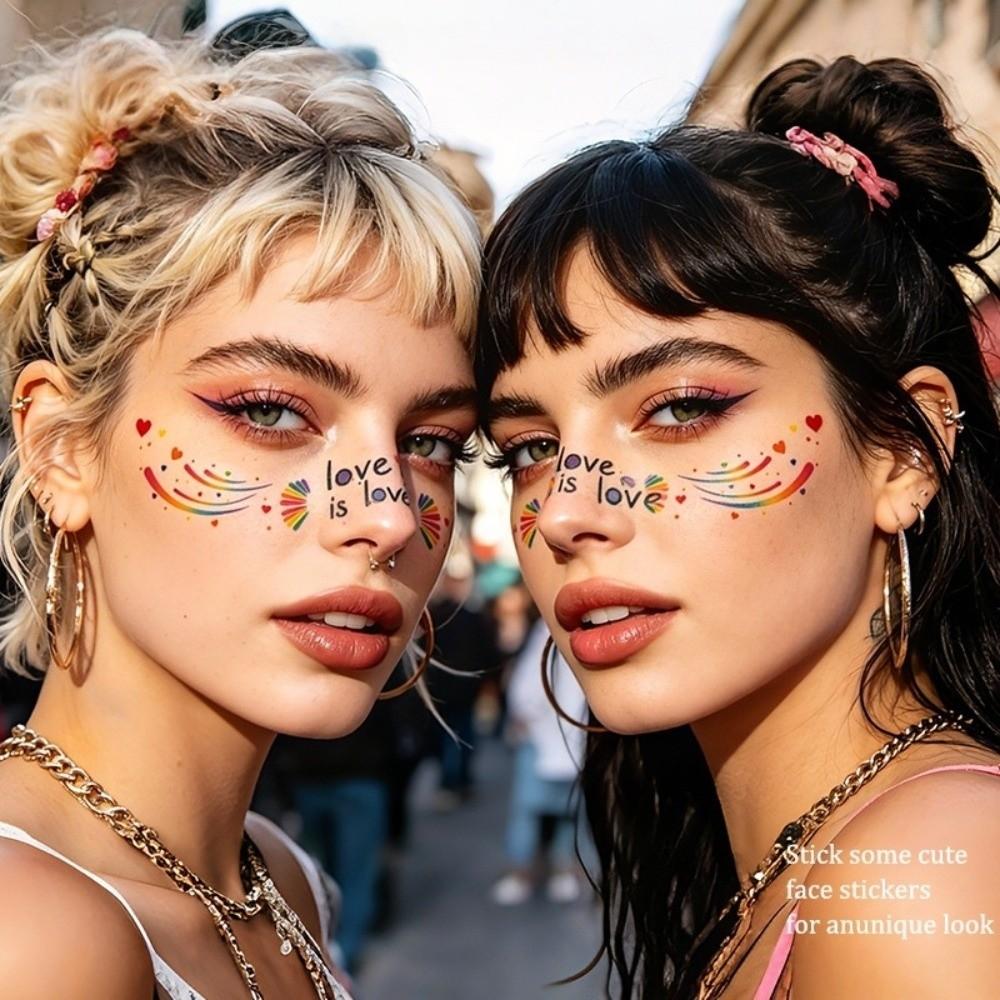 Waterproof Rainbow Freckles Face Tattoo Facial Art Makeup Stickers  Pride Month