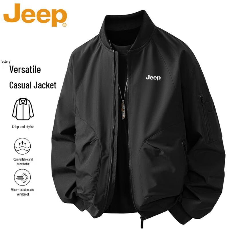 JEEP Men's Spring Autumn Baseball Collar Jacket