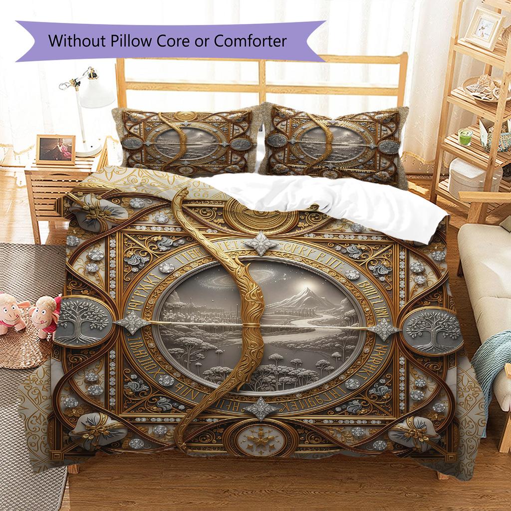Embossedtotem Pattern Bedding Quilt Set Quilt Cover Pillowcase Home Decoration Birthday Gift (1 * duvet cover + 2 * pillowcase, without core)