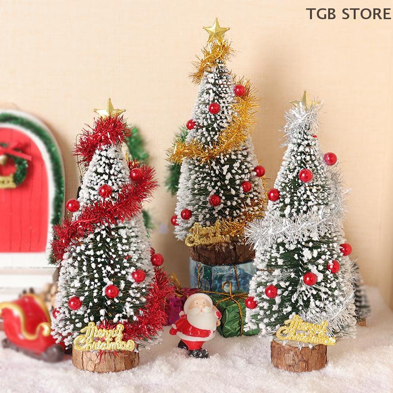 1Pcs Mini Christmas Tree Cedar Tree Model Xmas Scene Decor Ornament House Festival Decoration Toys
