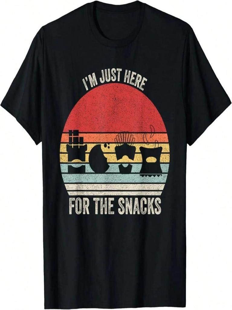 Vintage Retro I'm Just Here For The Snacks Shirt Funny Snack T-Shirt