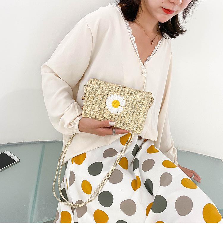 SCIONE Net Red Small Bag 2020 Women Messenger Bag Straw Woven Bag Small Square Bag Shoulder Bag