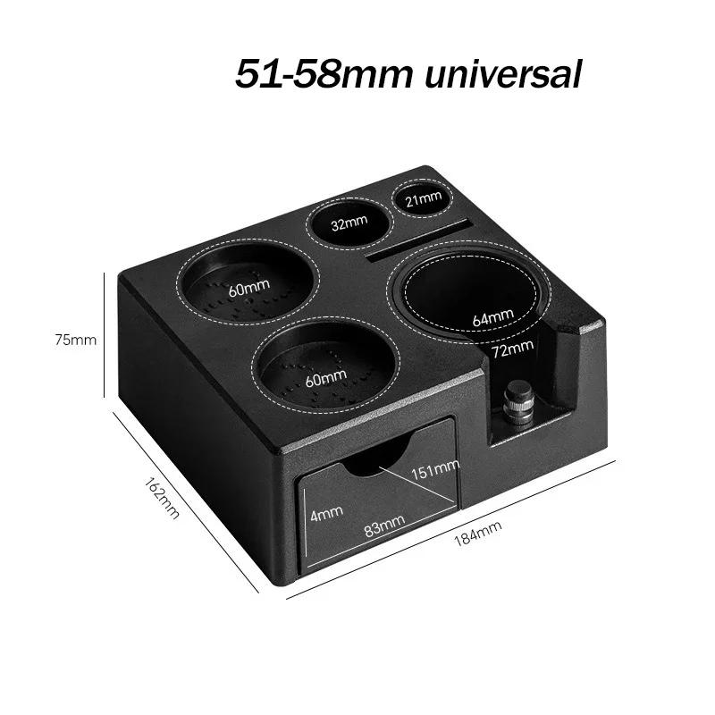 

Універсальний тримач тампера для кави з ABS 51-58 мм, висувного типу, багатофункціональний кронштейн для ручки бару кавомашини, підставка для тампера, коробка для зберігання