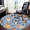 1PC Puppies Paws Office Round Area Rug,  Mat Suitable ForOffice, Under Office Chairs Bedroom Living Room Home Decor, Room Deco