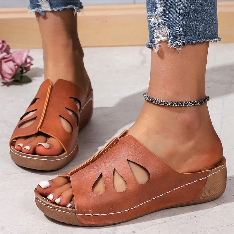 Fashion Women Sandals Women Heels Sandals With Wedge Summer Shoes For Women Platform Sandals 2024 Summer Slippers Heeled Sandalias Mujer