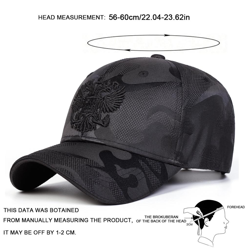 Men's Women's Sandwich Double Headed Eagle Three-dimensional Embroidered Baseball Cap Fashion Outdoor Adjustable Cotton Hat Outdoor Hats Russian Caps