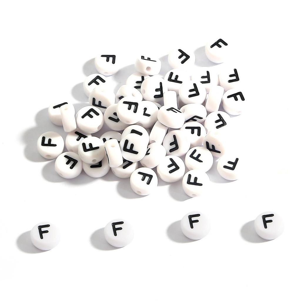 100Pcs Acrylic Letter Round Flat Beads DIY Jewelry Making Accessories