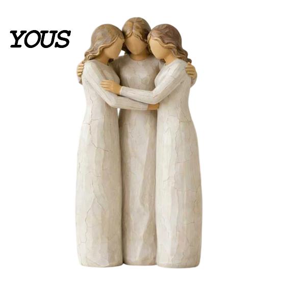 Sister Ornaments Four Women Friendship Figurine Decor, Sisterhood Statue Gift for Friends, Sisters Decorative Home and Moms, Faceless