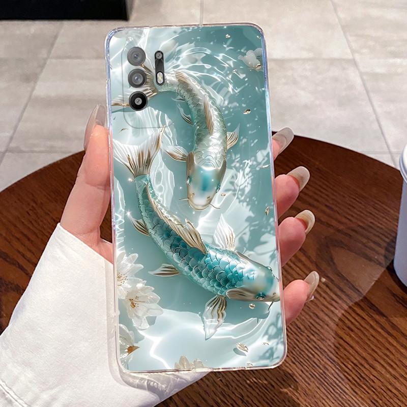 For Oppo A94 5G Reno 5Z CPH2211 Case Transparent Bumper Luxury Cute Love Heart Rabbit Funny Casing Back Cover Phone Case Fundas