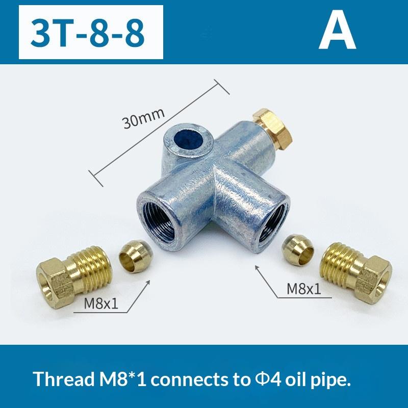 

1Pcs Zinc Alloy Brake Line 3 Way T Piece Brake Pipe Connector With 3 X M8/M10 Male Short Nut For Car Brake Hoses Car Accessories A