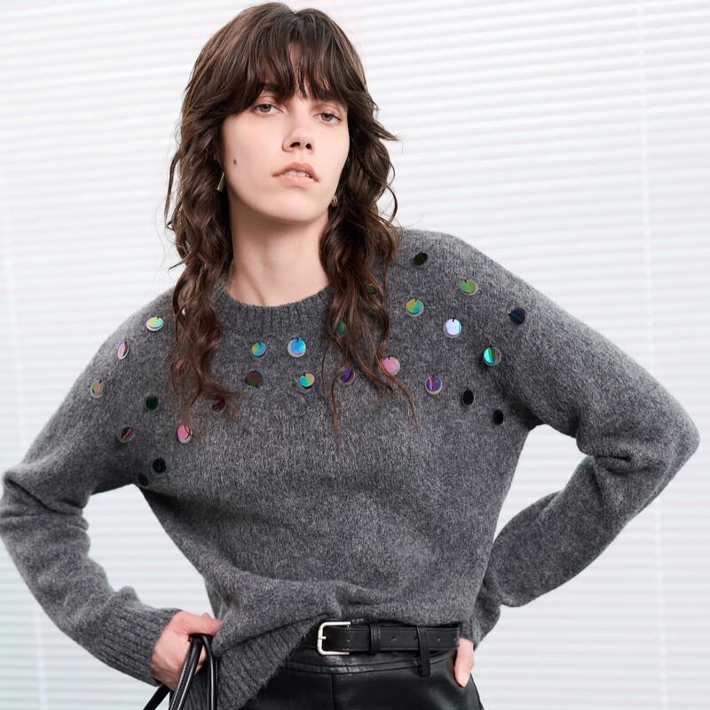 

Женский свитер Sancai с пайетками, вязаный, с круглым вырезом M (160/84A)