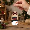 Natural Pine Wood Decor Christmas Wooden Hanging Ornaments, 2D Snowman Reindeer Clown Figure Rustic Party Supplies Pendant Decorations, Farmhouse